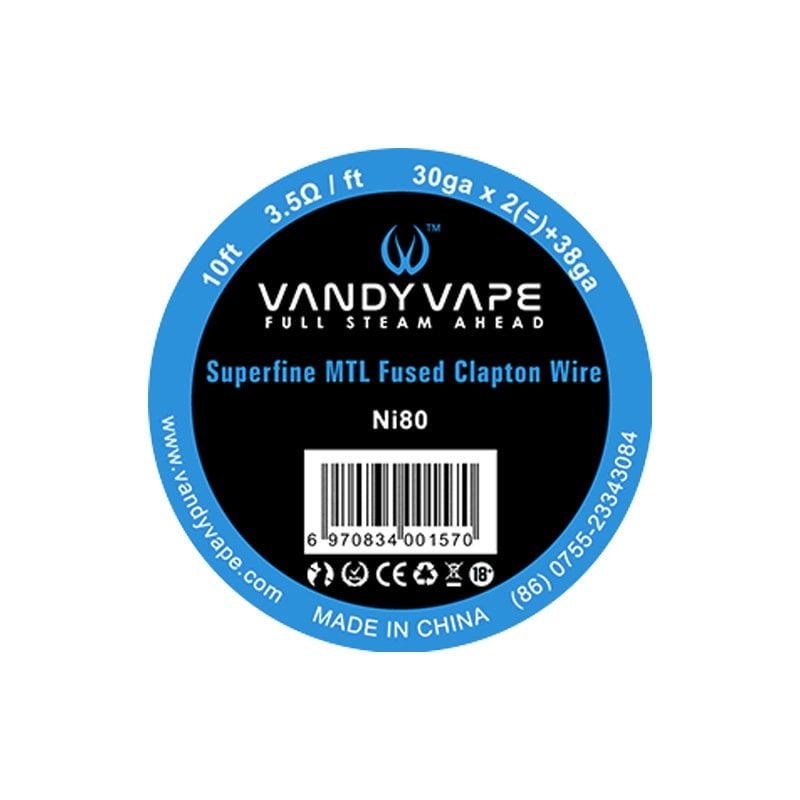 Vandy Vape Superfine MTL Fused Clapton Wire 3.50 Ω (10 Feet)